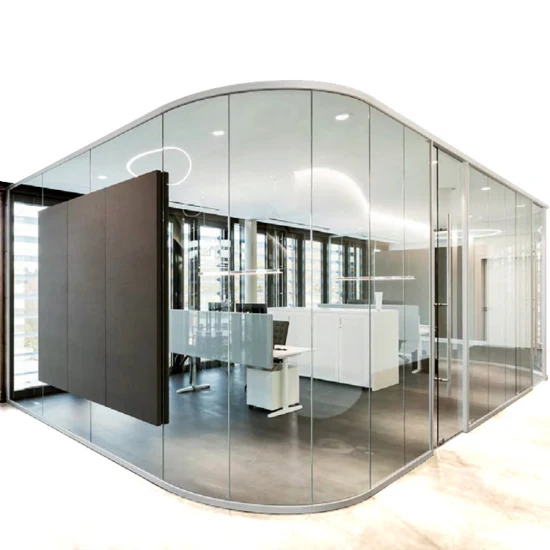 Curved-Glass-Partition-with-Aluminium-Frame-for-Office-Meeting-Room